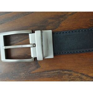 Calvin Klein Jeans Black Belt Silver Logo Buckle 47"